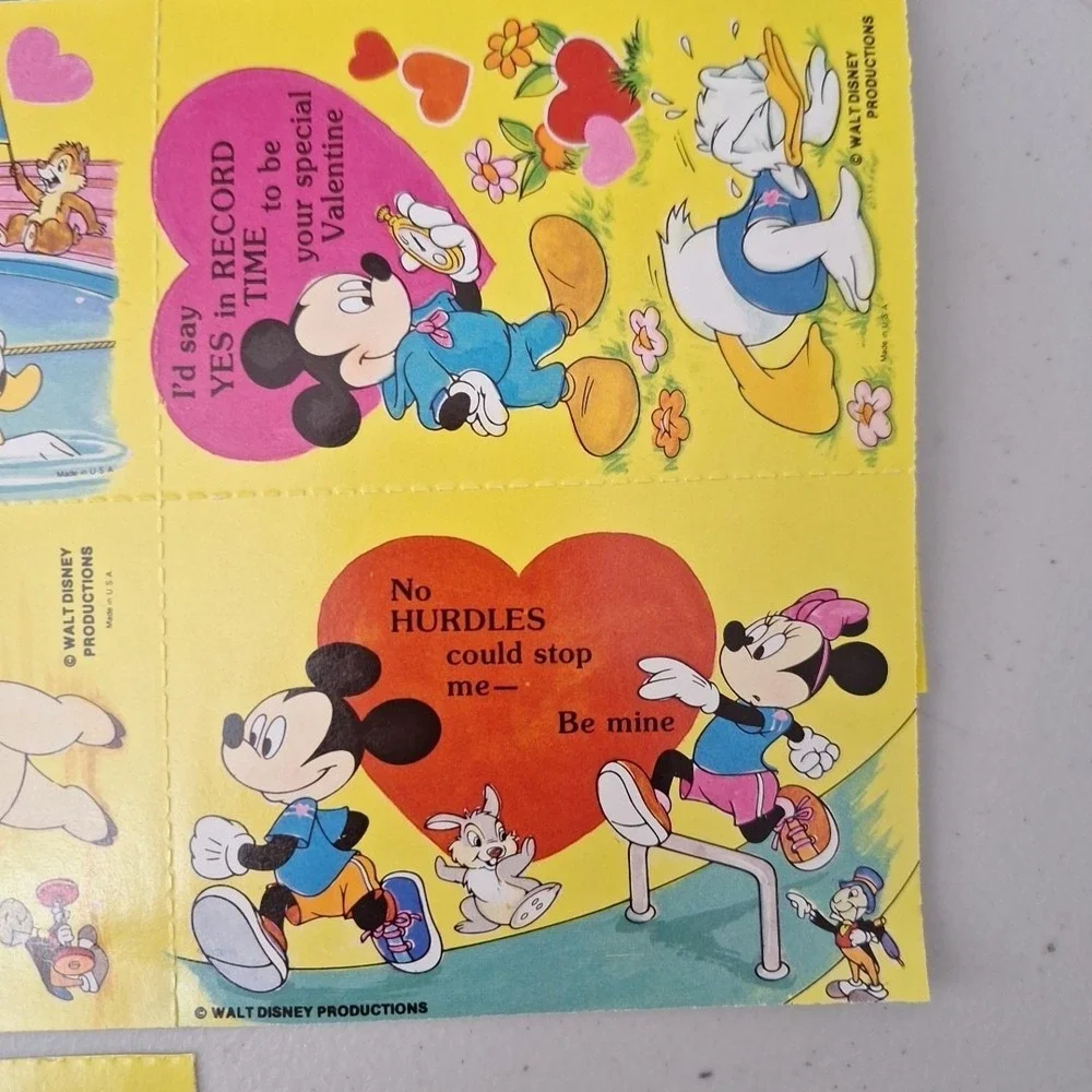 1978 Vintage Disney Mickey Valentines Cards 26 Cards and Envelopes NEW RARE